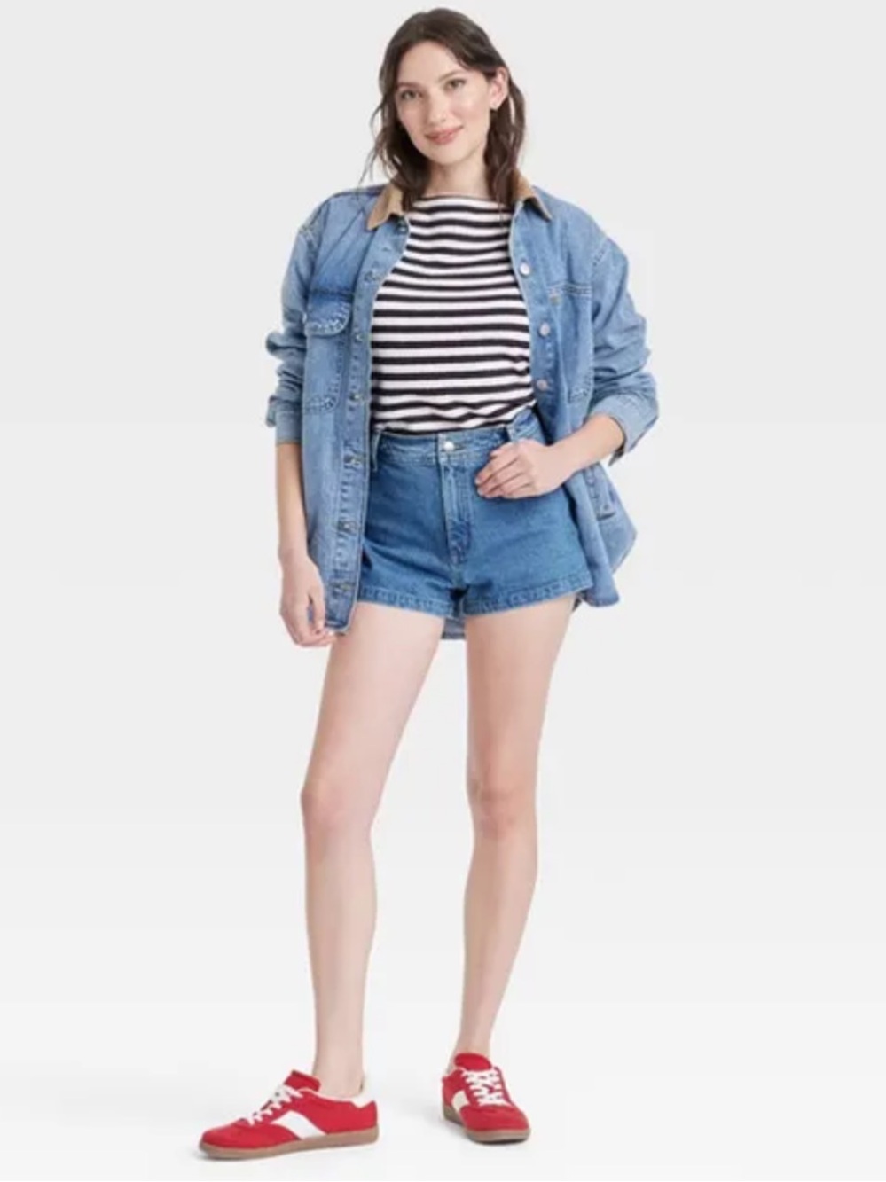 Universal Thread Sailor Shorts High-Rise Denim Size 8 Medium Wash